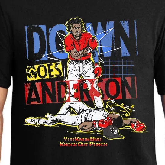 DOWN GOES ANDERSON FUNNY BASEBALL Trending Design Pajama Set