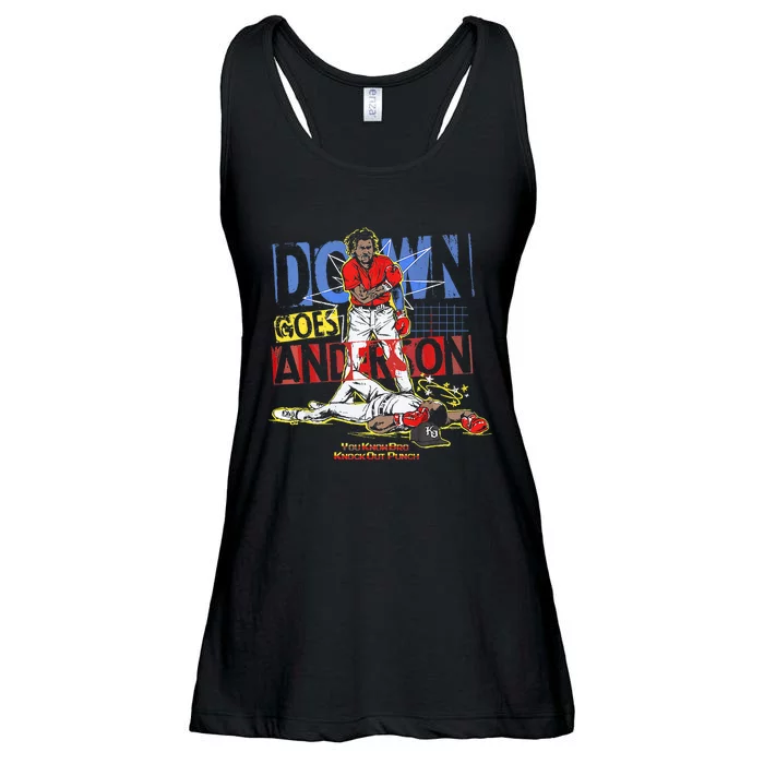 DOWN GOES ANDERSON FUNNY BASEBALL Trending Design Ladies Essential Flowy Tank