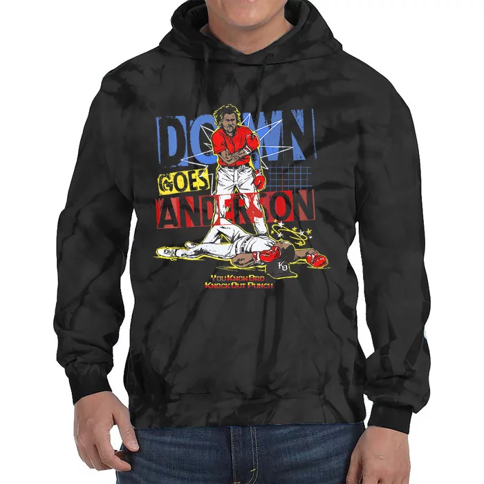 DOWN GOES ANDERSON FUNNY BASEBALL Trending Design Tie Dye Hoodie