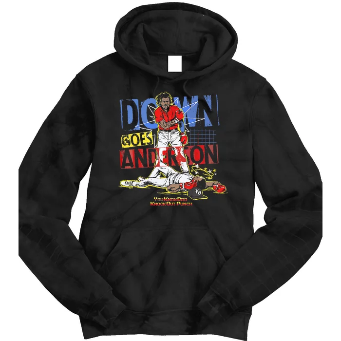 DOWN GOES ANDERSON FUNNY BASEBALL Trending Design Tie Dye Hoodie