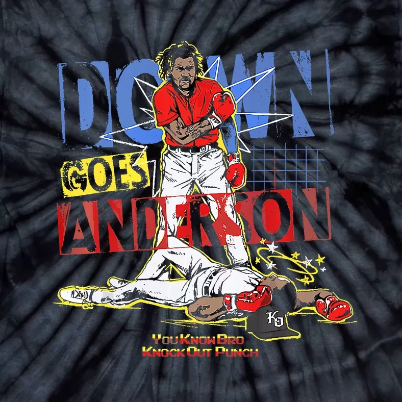 DOWN GOES ANDERSON FUNNY BASEBALL Trending Design Tie-Dye T-Shirt