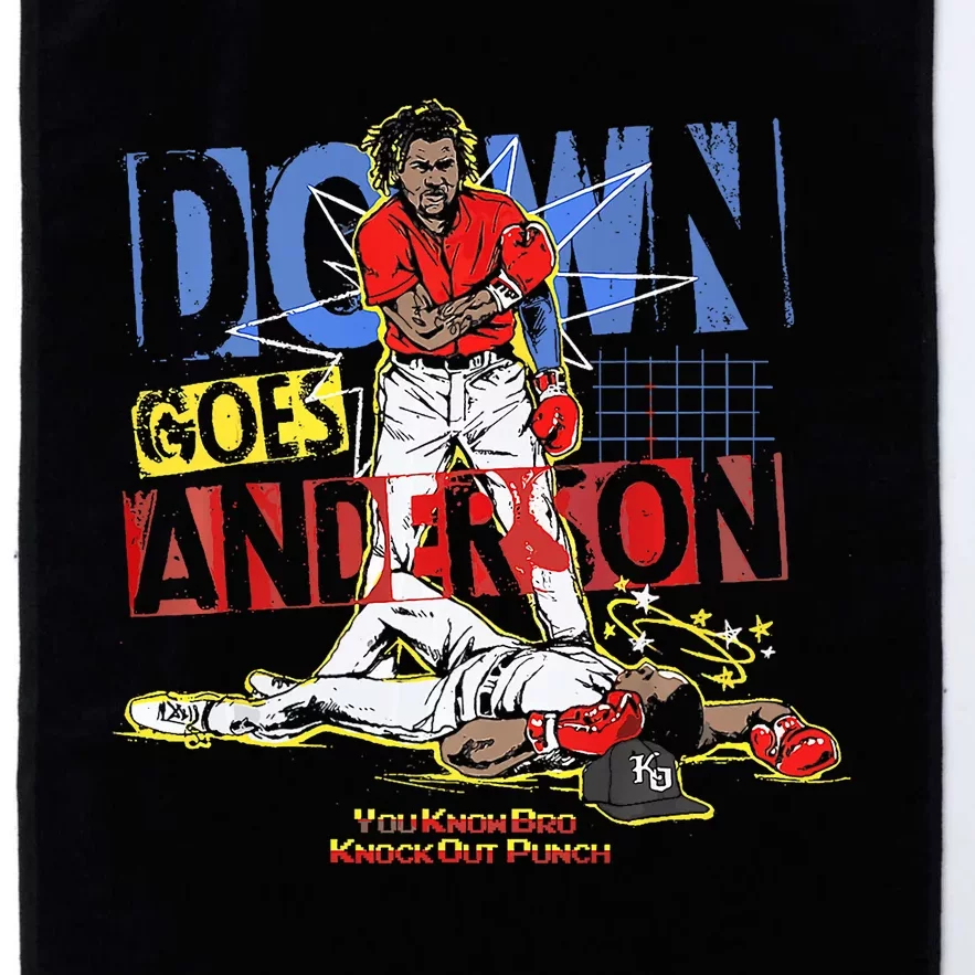 DOWN GOES ANDERSON FUNNY BASEBALL Trending Design Platinum Collection Golf Towel