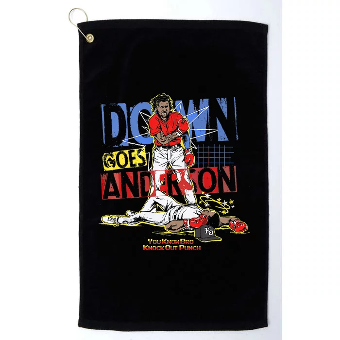 DOWN GOES ANDERSON FUNNY BASEBALL Trending Design Platinum Collection Golf Towel