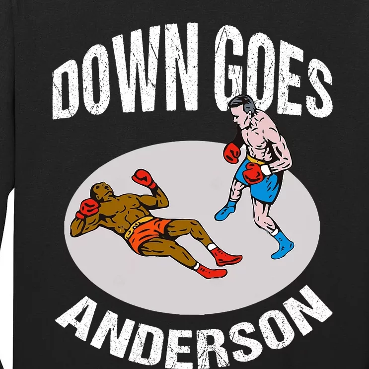 DOWN GOES ANDERSON Knockout Punch Tall Long Sleeve T-Shirt