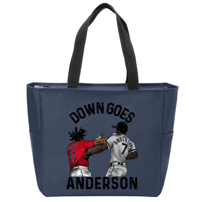 Down Goes Anderson Zip Tote Bag