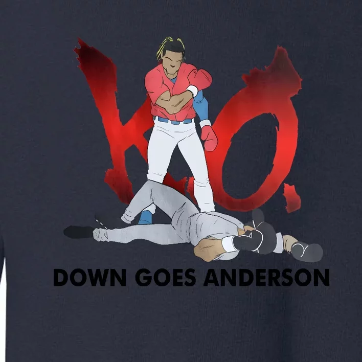 Down Goes Anderson Funny Baseball Meme Toddler Sweatshirt