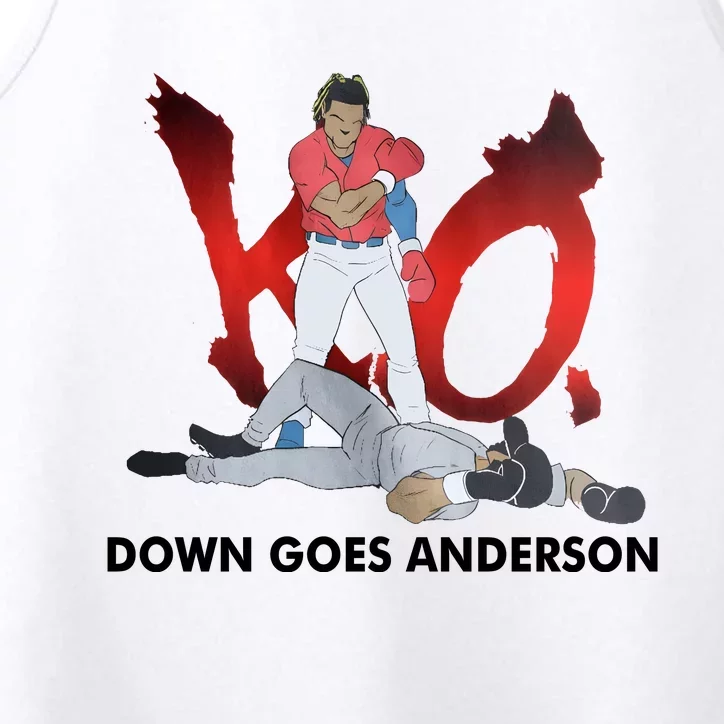 Down Goes Anderson Funny Baseball Meme Performance Tank