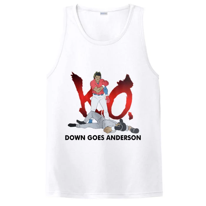 Down Goes Anderson Funny Baseball Meme Performance Tank