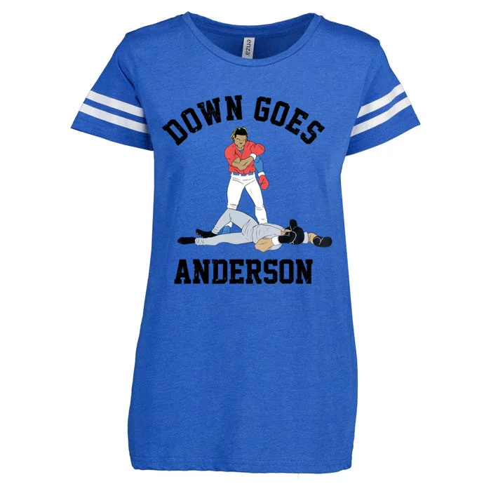 Down Goes Anderson Enza Ladies Jersey Football T-Shirt