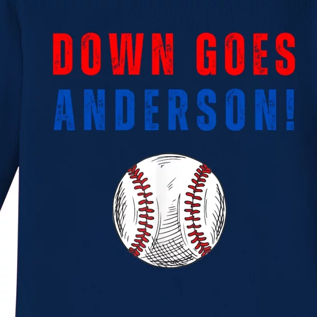 Down Goes Anderson Baby Long Sleeve Bodysuit