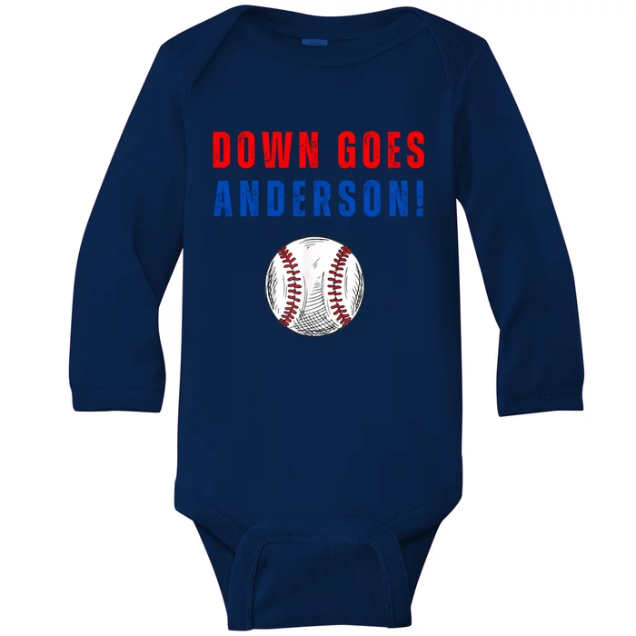 Down Goes Anderson Baby Long Sleeve Bodysuit