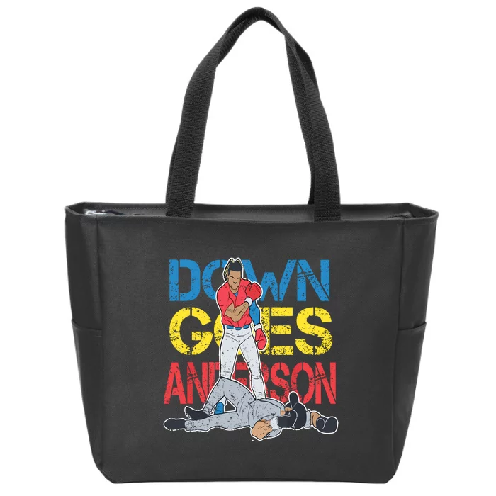 Down Goes Anderson Zip Tote Bag