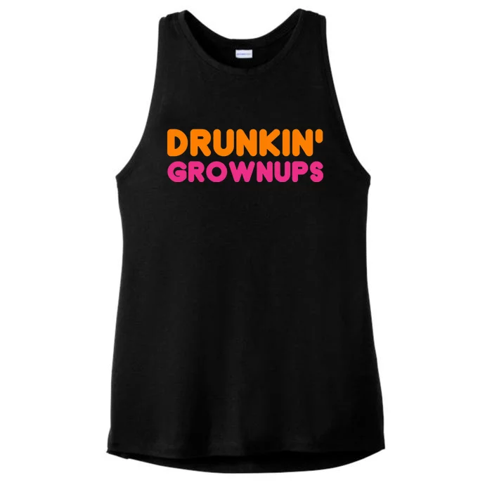 Drunkin' Grownups Adult Party Sarcastic Funny Humor Ladies Tri-Blend Wicking Tank