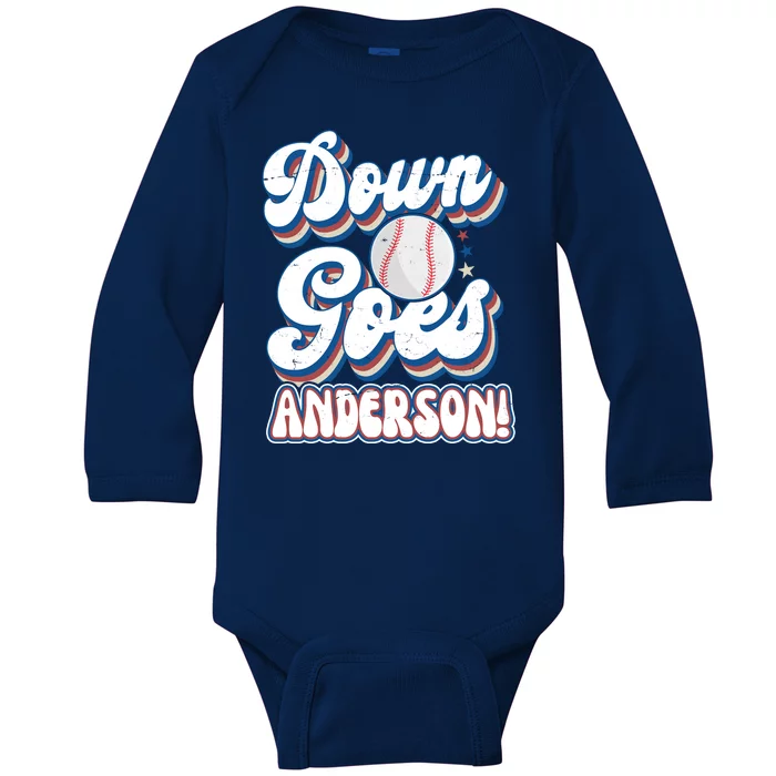 Down Goes Anderson Baby Long Sleeve Bodysuit