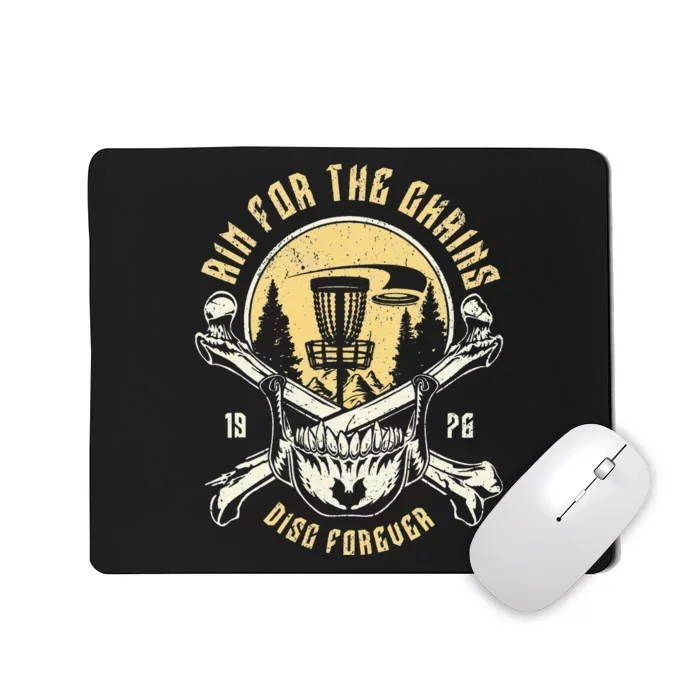 Disc Golf Aim For The Chains Skull Mousepad