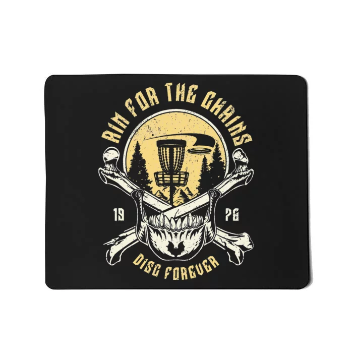 Disc Golf Aim For The Chains Skull Mousepad