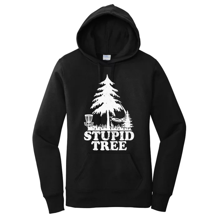 Disc Golf Art For Stupid Tree Fun Disc Golf Player Women's Pullover Hoodie