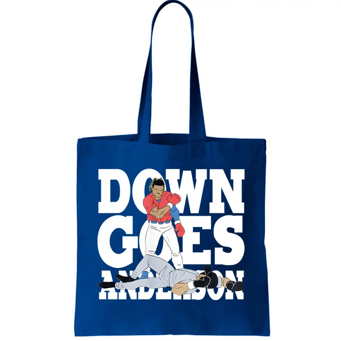 Down Goes Anderson Baseball Fight Tote Bag