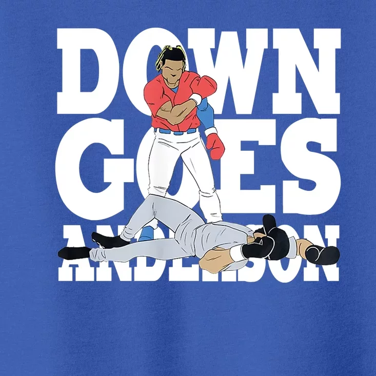 Down Goes Anderson Baseball Fight Toddler T-Shirt