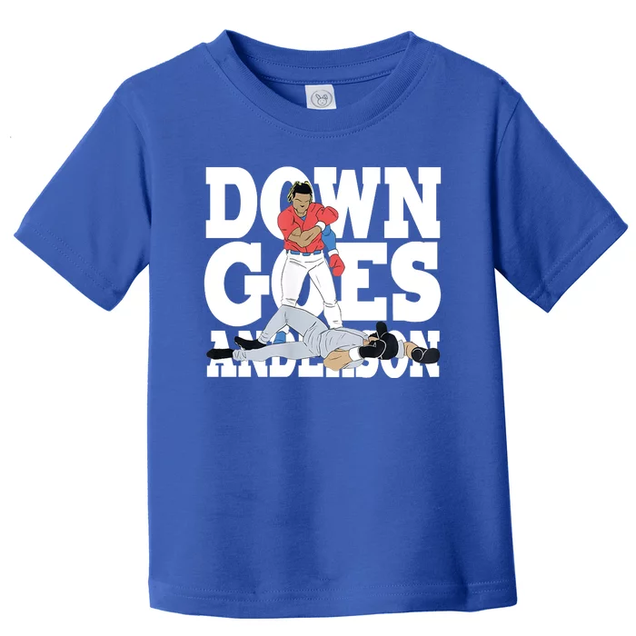 Down Goes Anderson Baseball Fight Toddler T-Shirt