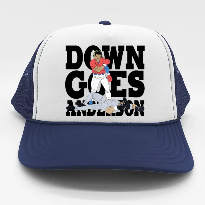 Down Goes Anderson Baseball Fight Trucker Hat