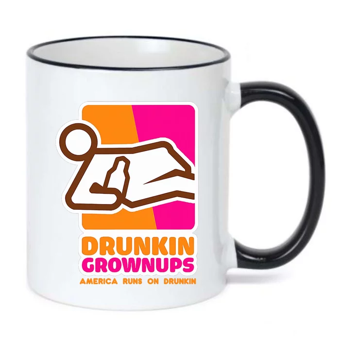 Drunkin Grownups Adult Party Sarcastic Drinking Black Color Changing Mug