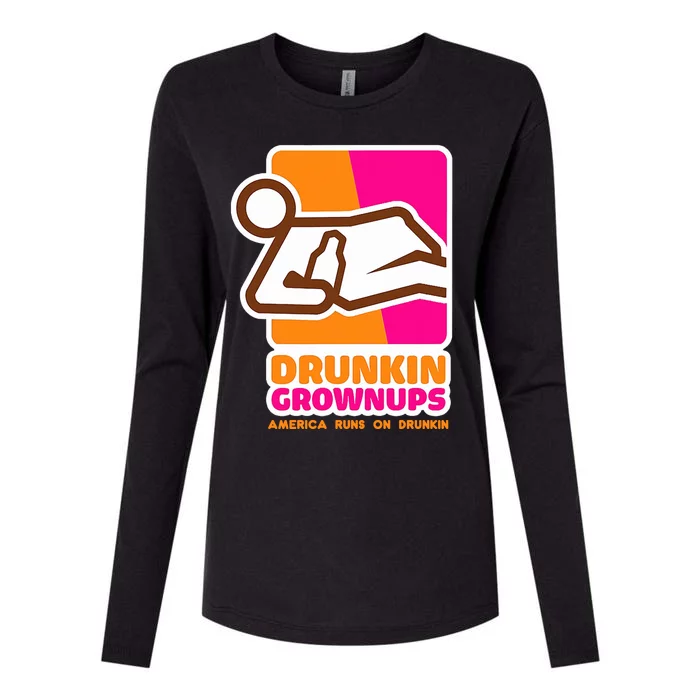 Drunkin Grownups Adult Party Sarcastic Drinking Womens Cotton Relaxed Long Sleeve T-Shirt