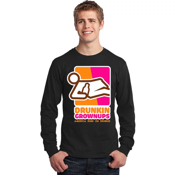 Drunkin Grownups Adult Party Sarcastic Drinking Tall Long Sleeve T-Shirt