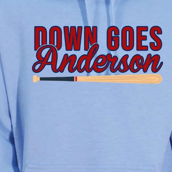 Down Goes Anderson Baseball Bat Unisex Surf Hoodie