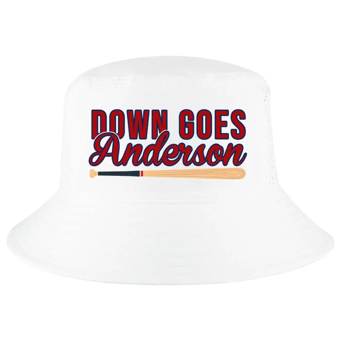 Down Goes Anderson Baseball Bat Cool Comfort Performance Bucket Hat