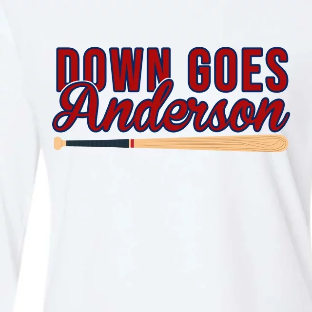 Down Goes Anderson Baseball Bat Womens Cotton Relaxed Long Sleeve T-Shirt