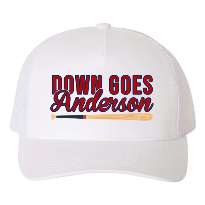 Down Goes Anderson Baseball Bat Yupoong Adult 5-Panel Trucker Hat