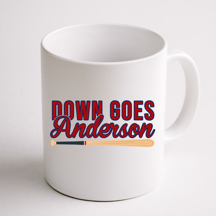 Down Goes Anderson Baseball Bat Front & Back Coffee Mug