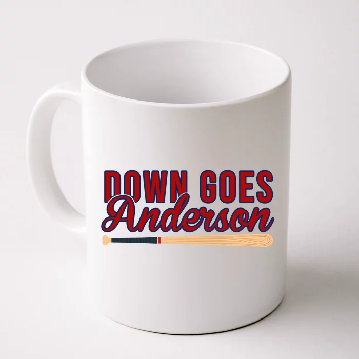 Down Goes Anderson Baseball Bat Front & Back Coffee Mug