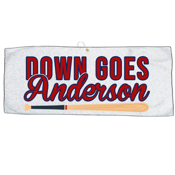 Down Goes Anderson Baseball Bat Large Microfiber Waffle Golf Towel