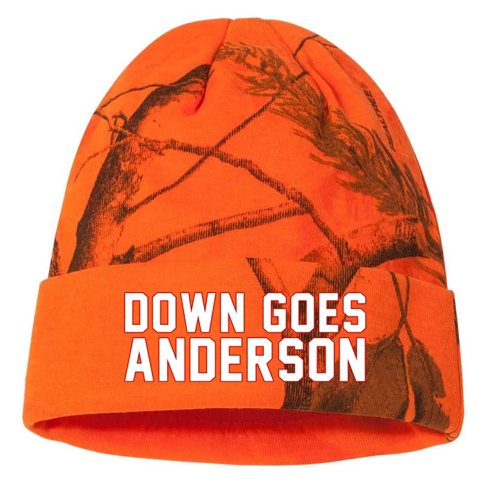 Down Goes Anderson Baseball Cleveland Vs Chicago Kati - 12in Camo Beanie