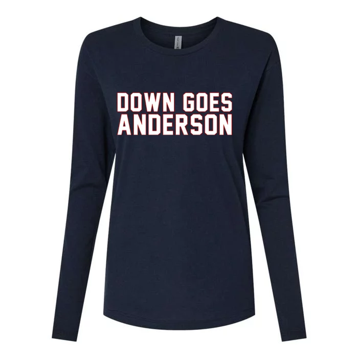 Down Goes Anderson Baseball Cleveland Vs Chicago Womens Cotton Relaxed Long Sleeve T-Shirt