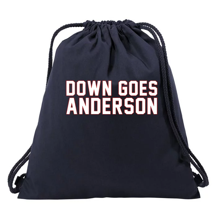 Down Goes Anderson Baseball Cleveland Vs Chicago Drawstring Bag