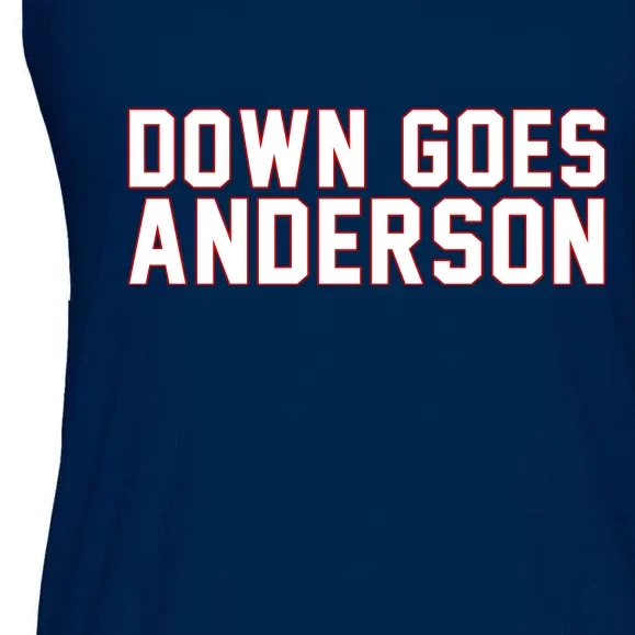 Down Goes Anderson Baseball Cleveland Vs Chicago Ladies Essential Flowy Tank