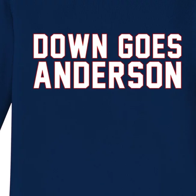 Down Goes Anderson Baseball Cleveland Vs Chicago Baby Long Sleeve Bodysuit