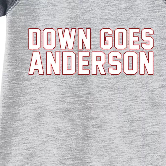 Down Goes Anderson Baseball Cleveland Vs Chicago Infant Baby Jersey Bodysuit