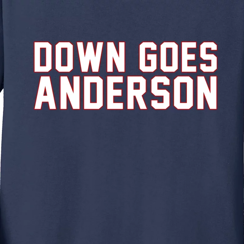 Down Goes Anderson Baseball Cleveland Vs Chicago Kids Long Sleeve Shirt