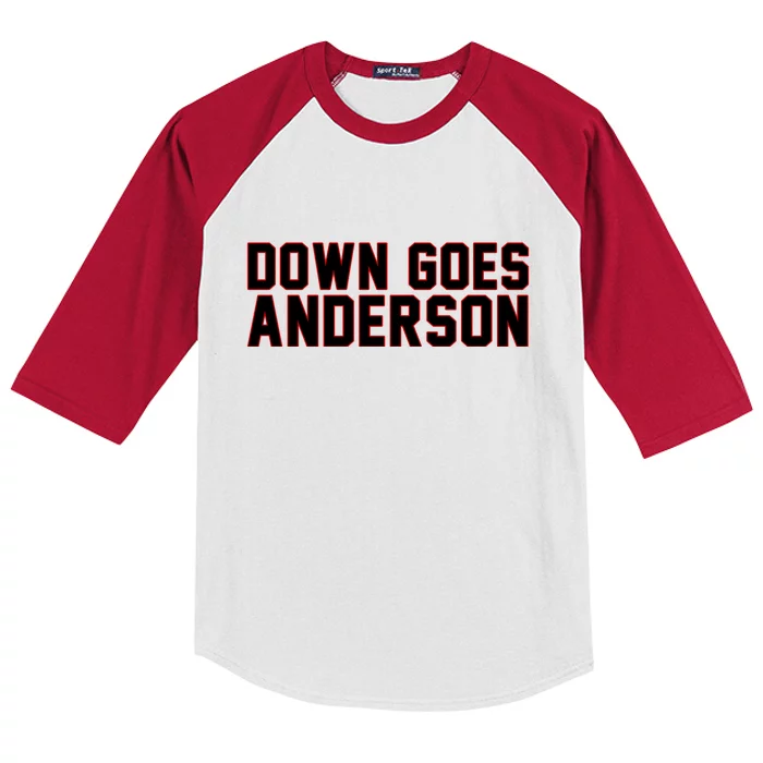 Down Goes Anderson Baseball Cleveland Vs Chicago Kids Colorblock Raglan Jersey