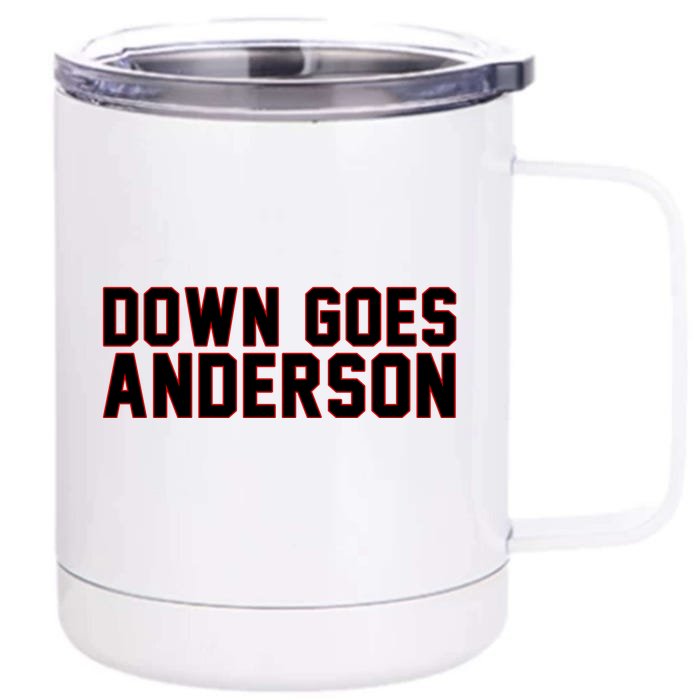 Down Goes Anderson Baseball Cleveland Vs Chicago Front & Back 12oz Stainless Steel Tumbler Cup