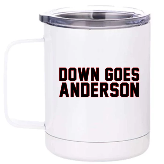 Down Goes Anderson Baseball Cleveland Vs Chicago Front & Back 12oz Stainless Steel Tumbler Cup