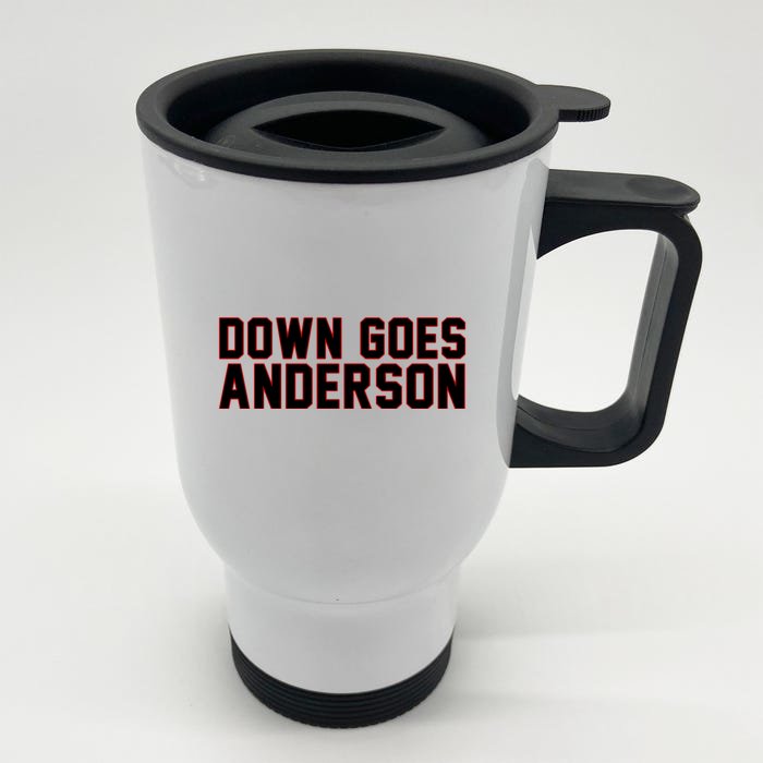 Down Goes Anderson Baseball Cleveland Vs Chicago Front & Back Stainless Steel Travel Mug