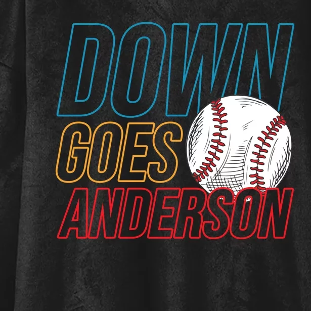 Down Goes Anderson Baseball Cleveland Chicago Fight Hooded Wearable Blanket