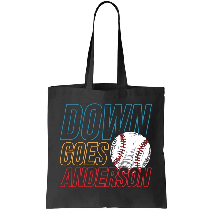 Down Goes Anderson Baseball Cleveland Chicago Fight Tote Bag