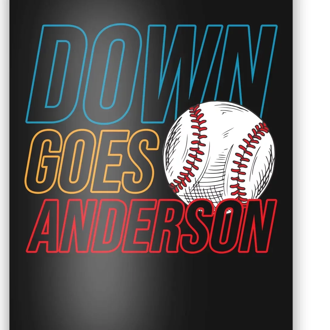 Down Goes Anderson Baseball Cleveland Chicago Fight Poster