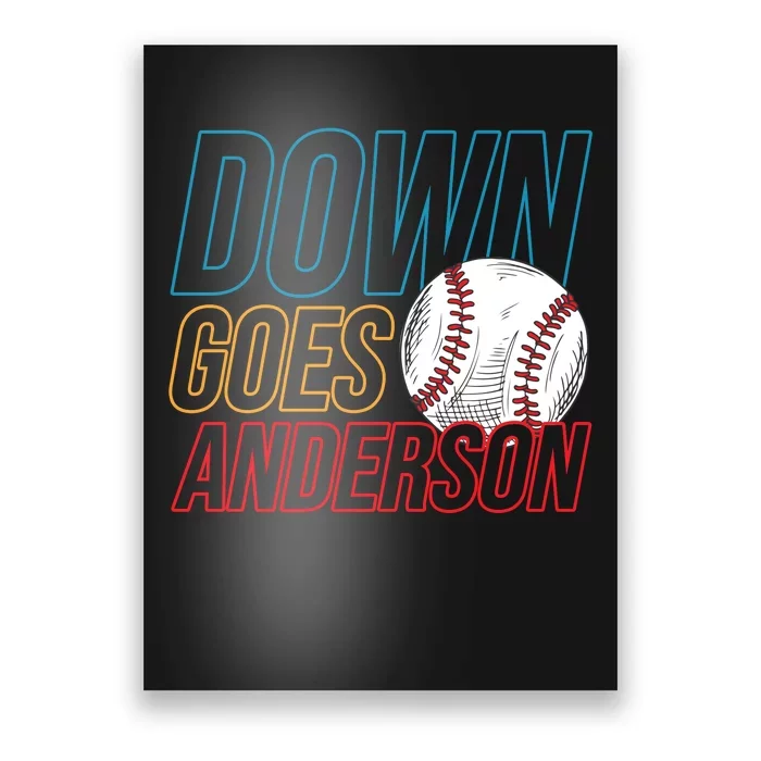 Down Goes Anderson Baseball Cleveland Chicago Fight Poster